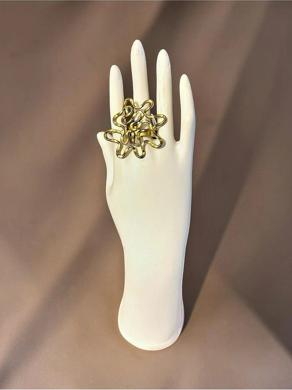 Sassy Jones Gold-Tone Asili Wire Cocktail Ring
